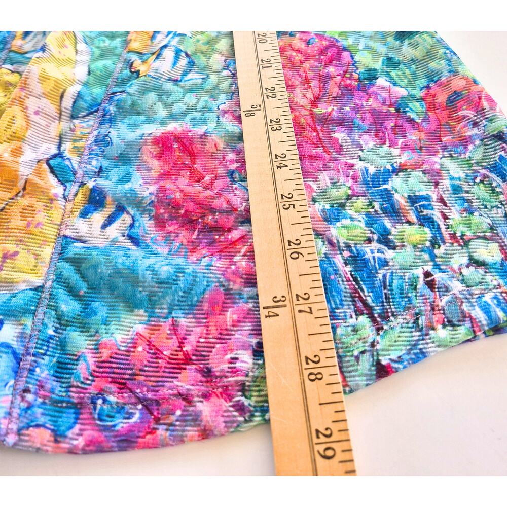 Leoma Lovegrove Sz S Open Front Cardigan Jacket Colorful Tropical Light Weight - Picture 8 of 9